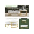 Miniatyrbild 5 av 6: Bordslampor 2 delar med förgylld metallställning, Eleganta soffbord, Moderna nestande bord