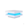 Miniatyrbild 4 av 5: Vit bord i vitt - modern teknologisk stil, med Bluetooth LED-lampa, 70x70x36 cm, max belastning 45 kg.