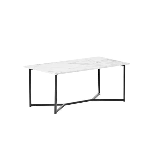 Mid Century Moderne rektangulärt trä soffbord, vitt