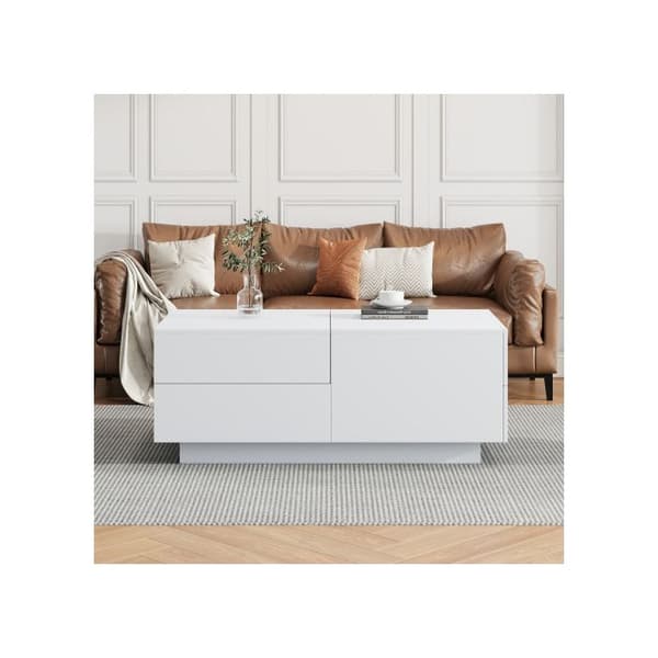 Modern soffbord med utdragbart bordsskiva, 4 lådor - för eleganta vardagsrum 90x55x45cm