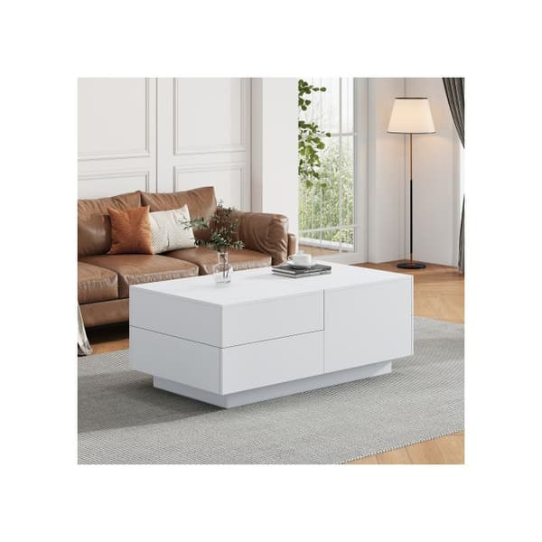 Modern soffbord med utdragbart bordsskiva, 4 lådor - för eleganta vardagsrum 90x55x45cm