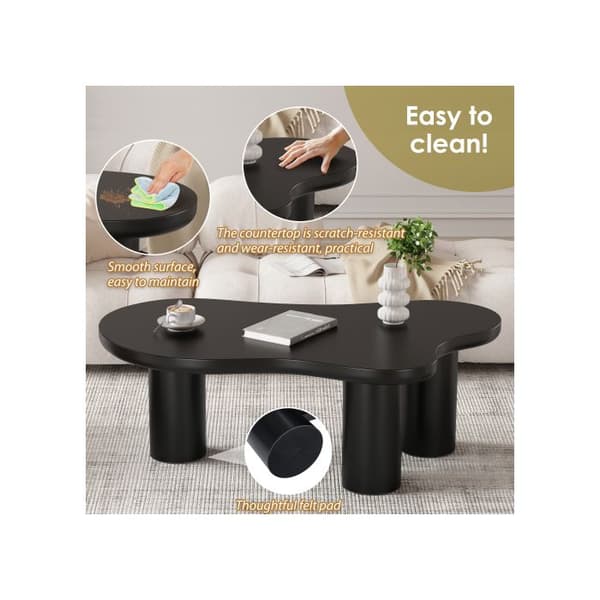 Oregelbunden soffbord i molnform, längd 107 cm, bredd 66 cm, höjd 40,5 cm, skiva MDF