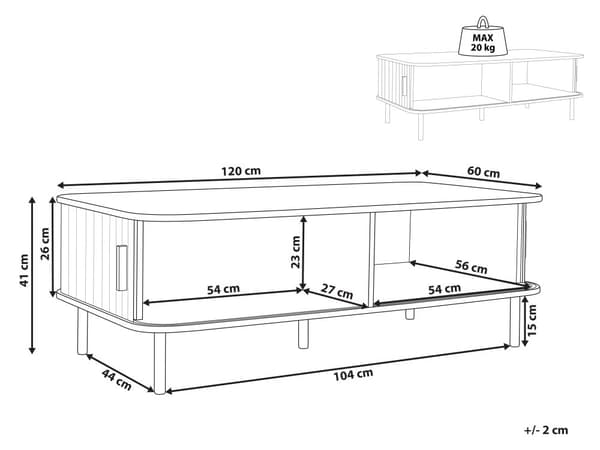 Sofabord Mørkebrunt Svart Ben MDF Metall 120 x 60 cm Retro Skyveskap Oppbevaring Stue