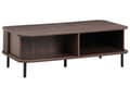 Miniatyrbilde 6 av 11: Sofabord Mørkebrunt Svart Ben MDF Metall 120 x 60 cm Retro Skyveskap Oppbevaring Stue