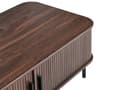 Miniatyrbilde 9 av 11: Sofabord Mørkebrunt Svart Ben MDF Metall 120 x 60 cm Retro Skyveskap Oppbevaring Stue