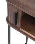 Miniatyrbilde 9 av 11: Konsollbord Mørkebrunt Svart Ben MDF Metall 80 x 30 cm Retro Skyveskap Stue