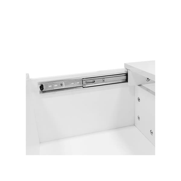 Modern glansbord 100x55x35 cm - vit, med en låda, 2 dolda fack, 2 lådor