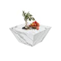 Miniatyrbild 4 av 6: Modern trumptabel, trapezformad soffbord i vit marmor, soff-bord 70*70*37cm