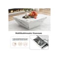 Miniatyrbild 5 av 6: Modern trumptabel, trapezformad soffbord i vit marmor, soff-bord 70*70*37cm