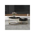 Miniatyrbild 4 av 6: Modern lågsoffa Nesting Glänsande marmor mönster Set med 2 runda soffbord Rund sidobord Nesting