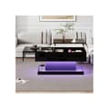 Miniatyrbild 4 av 6: LED-bord med hög glans 100x50x45 cm, med LED-belysning - Halvlyftbart bordskiva