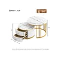 Miniatyrbild 5 av 6: Elegant set of 2 white nesting coffee tables, 60*60*45.5 cm and 50*50*32 cm, round table, 2 drawers.