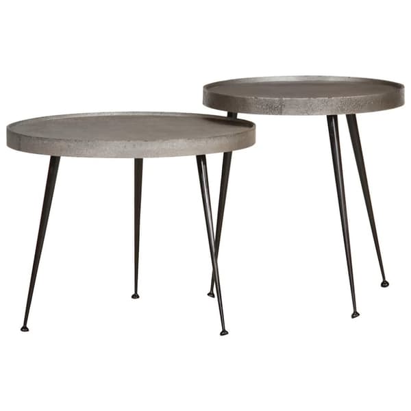 Soffbord 2 delar silverfärgat trä
