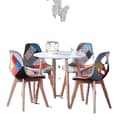 Miniatyrbild 1 av 2: Matstolar Set, Nordisk Design, Patchwork-klädsel, Röda stolar set