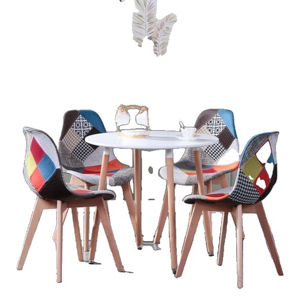 Matstolar Set, Nordisk Design, Patchwork-klädsel, Röda stolar set