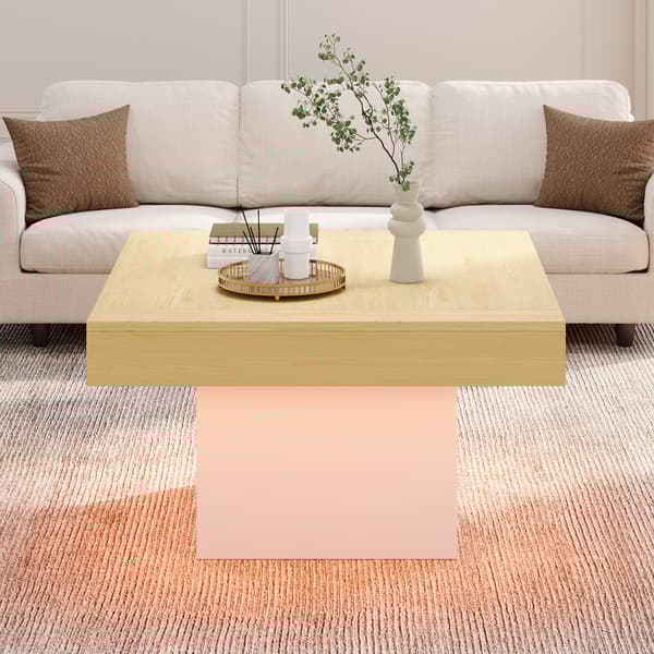 svampformat LED-soffbord, snyggt fyrkantigt sidobord, 30 kg viktkapacitet, modern vardagsrumsdesign