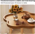 Miniatyrbild 2 av 6: Bomclap Blomformad Sidobord – Soffbord med Träben för Vardagsrum, Sovrum & Soffa