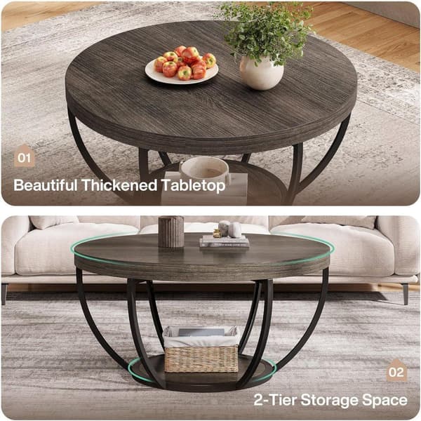 Tribesigns Soffbord - 80 x 80 x 45 cm - Modern Stil