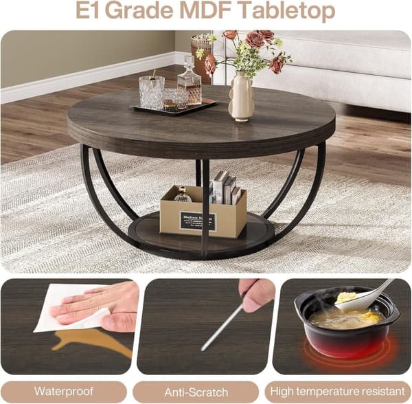 Tribesigns Soffbord - 80 x 80 x 45 cm - Modern Stil