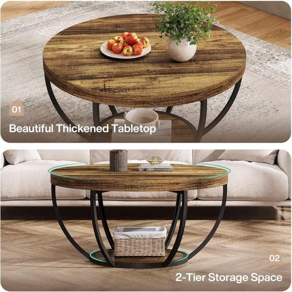 Tribesigns Soffbord - 80 x 80 x 45 cm - Modern Stil