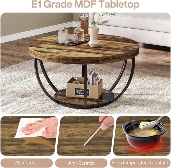 Tribesigns Soffbord - 80 x 80 x 45 cm - Modern Stil