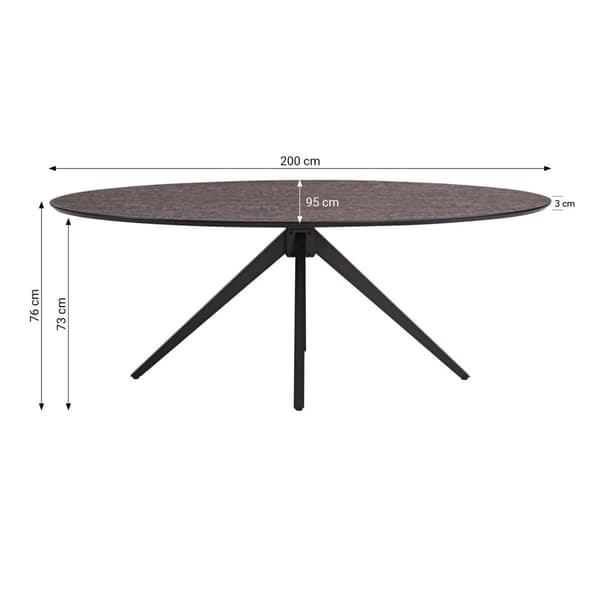 Spisebordssæt, 200x95x76 cm, Brun, Beige