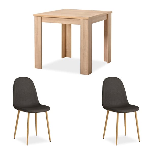 Matsalsbord Set, 80x80 cm, Antracit