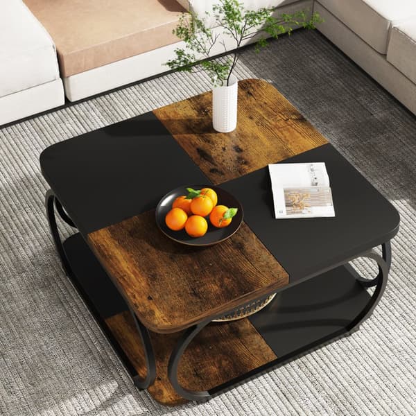 Tribesigns Soffbord - Fyrkant - Metall & Träbaserat Material - 100 x 100 x 50 cm
