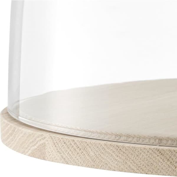 LSA International Ivalo Glaskupol med Ljust Askträ, 32 cm