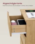 Miniatyrbild 5 av 8: Rootz 2 -bit set sängbord - Nattningsbord - sovrumsbord - laddningsstation - brun - 35 x 40 x 59 cm