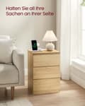 Miniatyrbild 8 av 8: Rootz 2 -bit set sängbord - Nattningsbord - sovrumsbord - laddningsstation - brun - 35 x 40 x 59 cm
