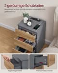 Miniatyrbild 4 av 7: ROTZ 2 -bitar Set Bedside Table - Nightstand - End Table - Laddningsstation - Grå, brun - 35 cm x 40 cm x 59 cm