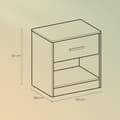 Miniatyrbillede 5 af 5: ROOTZ 2 Sæt Bedstabel - Sidebord - Natbord - Rumbesparende design - 28,1 cm x 39,1 cm x 41,1 cm