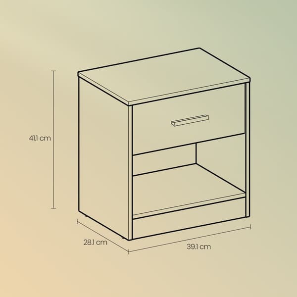 ROOTZ 2 Sæt Bedstabel - Sidebord - Natbord - Rumbesparende design - 28,1 cm x 39,1 cm x 41,1 cm