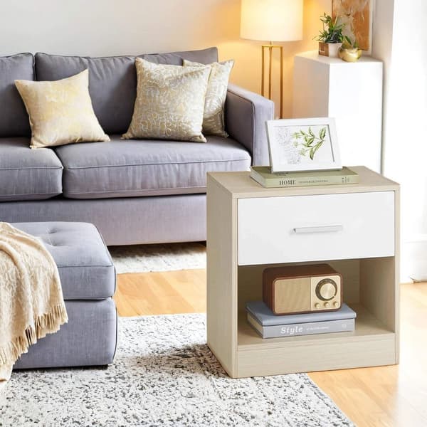 Rootz 2 -stykke sæt Bedside Table - Side Bord - Natbord - Holdbart træspanel - 28,1 cm x 39,1 cm x 41,1 cm