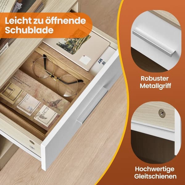 Rootz 2 -stykke sæt Bedside Table - Side Bord - Natbord - Holdbart træspanel - 28,1 cm x 39,1 cm x 41,1 cm