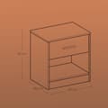 Miniatyrbillede 6 af 6: Rootz 2 -stykke sæt Bedside Table - Side Bord - Natbord - Holdbart træspanel - 28,1 cm x 39,1 cm x 41,1 cm