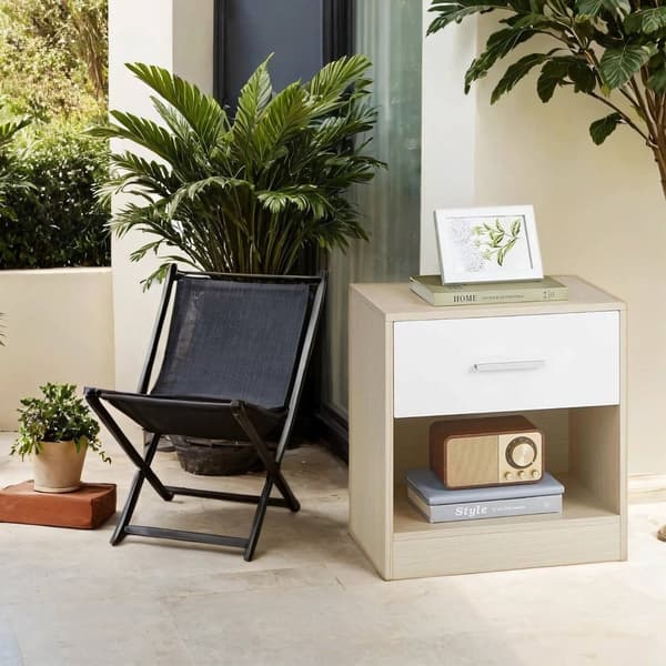Rootz 2 -stykke sæt Bedside Table - Side Bord - Natbord - Holdbart træspanel - 28,1 cm x 39,1 cm x 41,1 cm