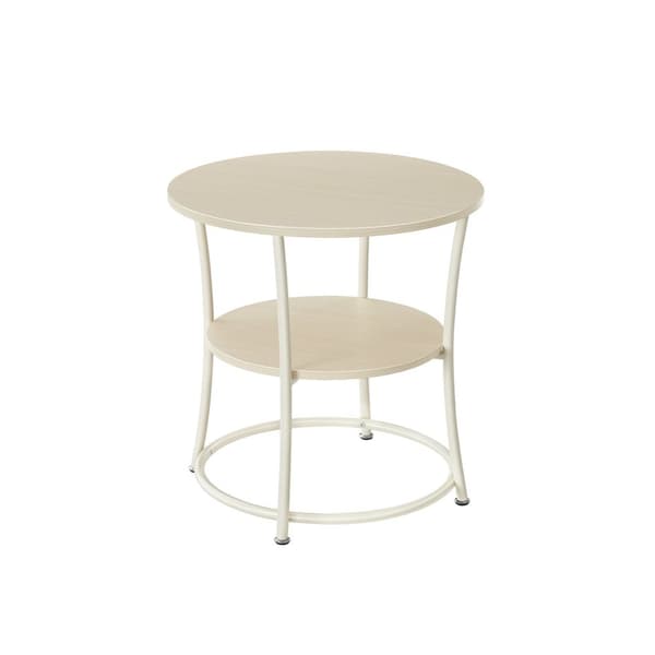 ROOTZ 2 Hylde Tillægstabel - Opbevaringstabel - Stålramme Tabel - Holdbart design - 55 cm x 55 cm - Brun, hvid