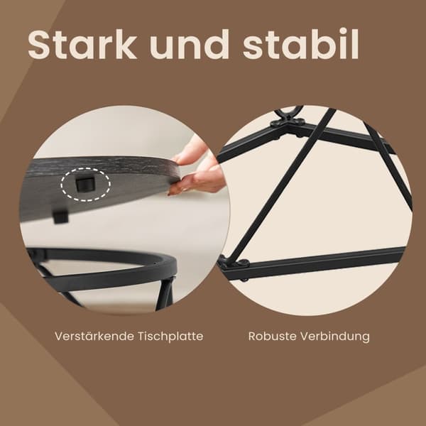Rootz 2 Set Round soffbord - vardagsrumsbord - sidobord - Stylisk design - 50 cm x 40 cm & 40 cm x 36 cm