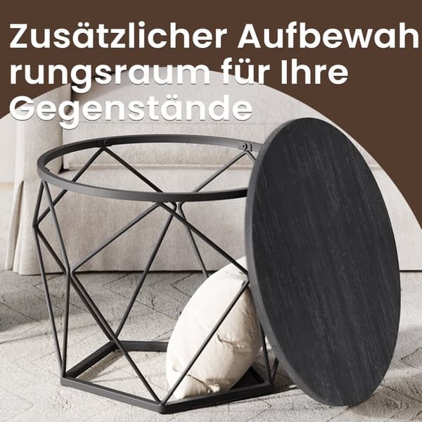Rootz 2 Set Round soffbord - vardagsrumsbord - sidobord - Stylisk design - 50 cm x 40 cm & 40 cm x 36 cm