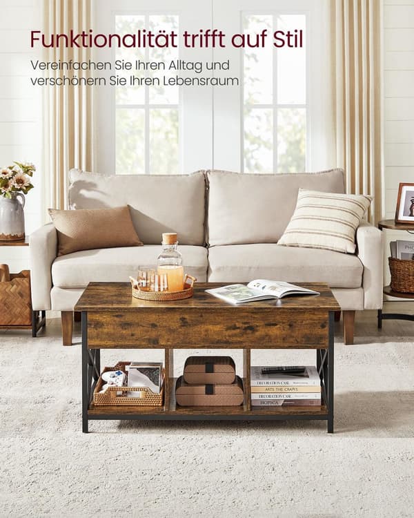 Rootz Justerbar sofabord - Brun -sort - Højde -justerbar bord - Træspanel - 50 x 100 cm x 46,5-62 cm