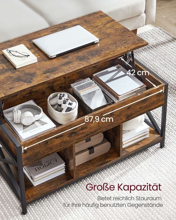 Rootz Justerbar sofabord - Brun -sort - Højde -justerbar bord - Træspanel - 50 x 100 cm x 46,5-62 cm