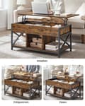 Miniatyrbillede 6 af 9: Rootz Justerbar sofabord - Brun -sort - Højde -justerbar bord - Træspanel - 50 x 100 cm x 46,5-62 cm