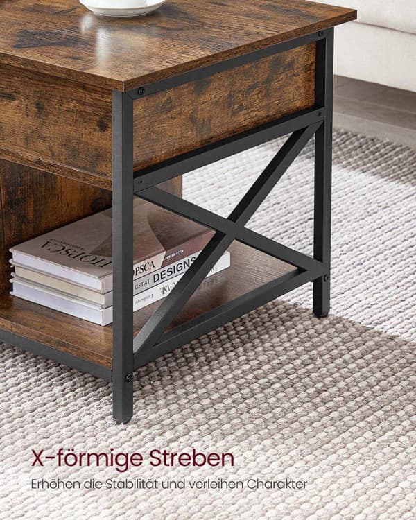 Rootz Justerbar sofabord - Brun -sort - Højde -justerbar bord - Træspanel - 50 x 100 cm x 46,5-62 cm