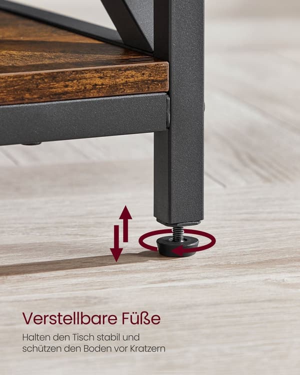 Rootz Justerbar sofabord - Brun -sort - Højde -justerbar bord - Træspanel - 50 x 100 cm x 46,5-62 cm