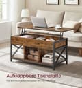 Miniatyrbillede 2 af 9: Rootz Justerbar sofabord - Brun -sort - Højde -justerbar bord - Træspanel - 50 x 100 cm x 46,5-62 cm