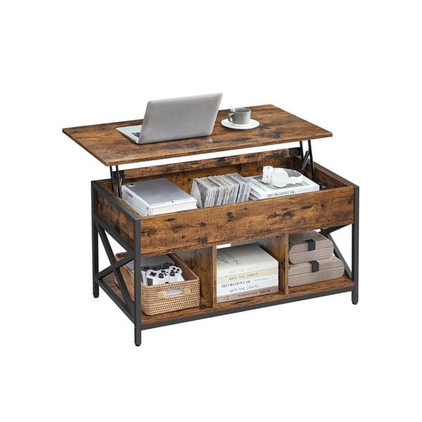 Rootz Justerbar sofabord - Brun -sort - Højde -justerbar bord - Træspanel - 50 x 100 cm x 46,5-62 cm