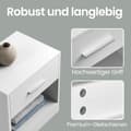Miniatyrbillede 4 af 5: Rootz Bedside Table - Side Bord - Natbord - Med skuffe til ekstra opbevaring - Hvid - 28 cm x 39 cm x 41 cm