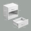 Miniatyrbillede 5 af 5: Rootz Bedside Table - Side Bord - Natbord - Med skuffe til ekstra opbevaring - Hvid - 28 cm x 39 cm x 41 cm